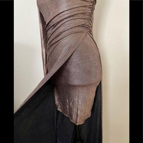 NWT Zara Sparkly Draped Asymmetric Dress - Picture 7 of 15